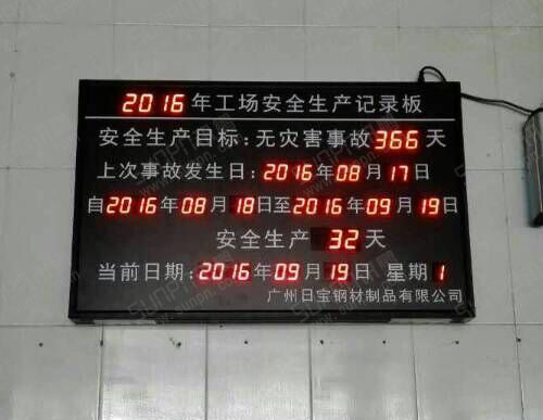 廣州日寶鋼材制品安全記錄牌