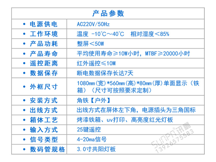 環(huán)境數(shù)據(jù)采集屏產(chǎn)品參數(shù)