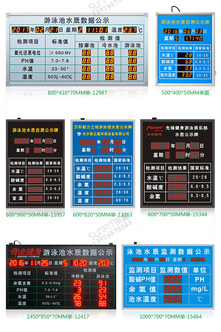 泳池水質(zhì)監(jiān)測看板案例參考