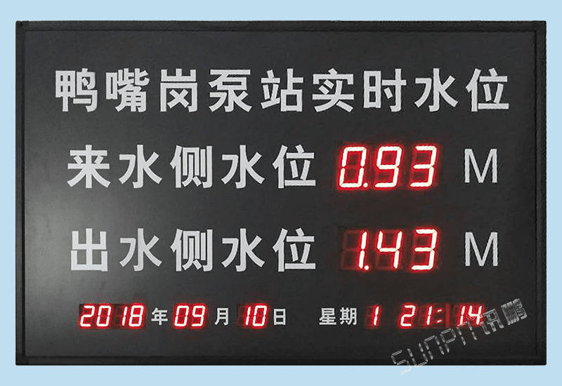 訊鵬定制化LED顯示屏-泵站水庫水位實時監測電子看板水深檢測設備傳感器RS458通訊對接