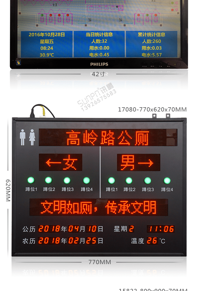 智慧公廁狀態采集屏產品實拍