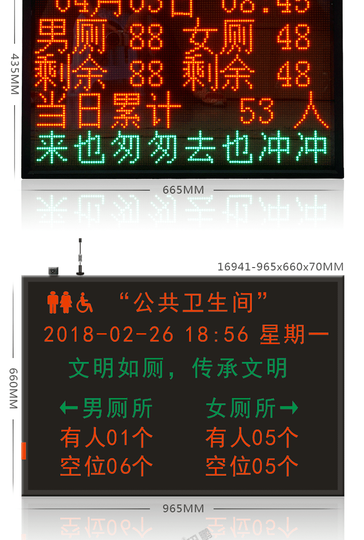 智慧公廁狀態采集屏產品實拍