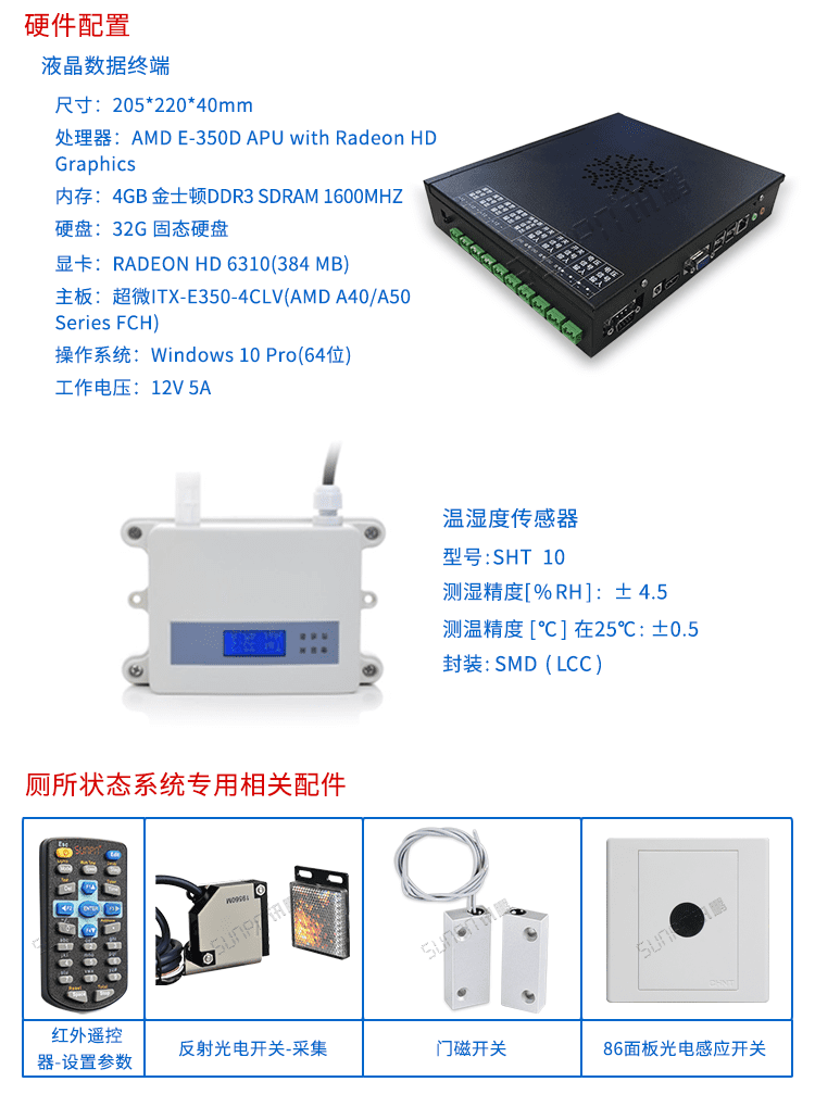 廁位狀態匯總顯示屏配套硬件