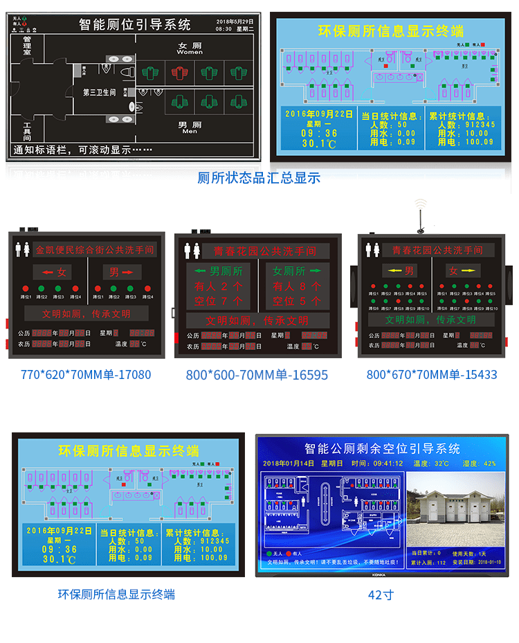 廁所有人無人狀態(tài)顯示屏案例參考 廁所有人無人狀態(tài)顯示屏案例參考