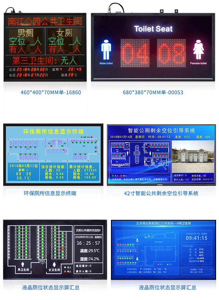 智慧廁所蹲位使用狀態顯示屏案例參考