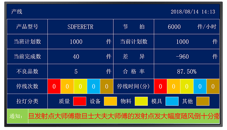 機臺設備生產管理看板軟件界面展示