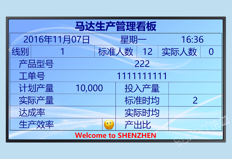 訊鵬MES制造執行系統配套-馬達車間管理液晶電子看板軟件生產計劃排程實時數據采集監控