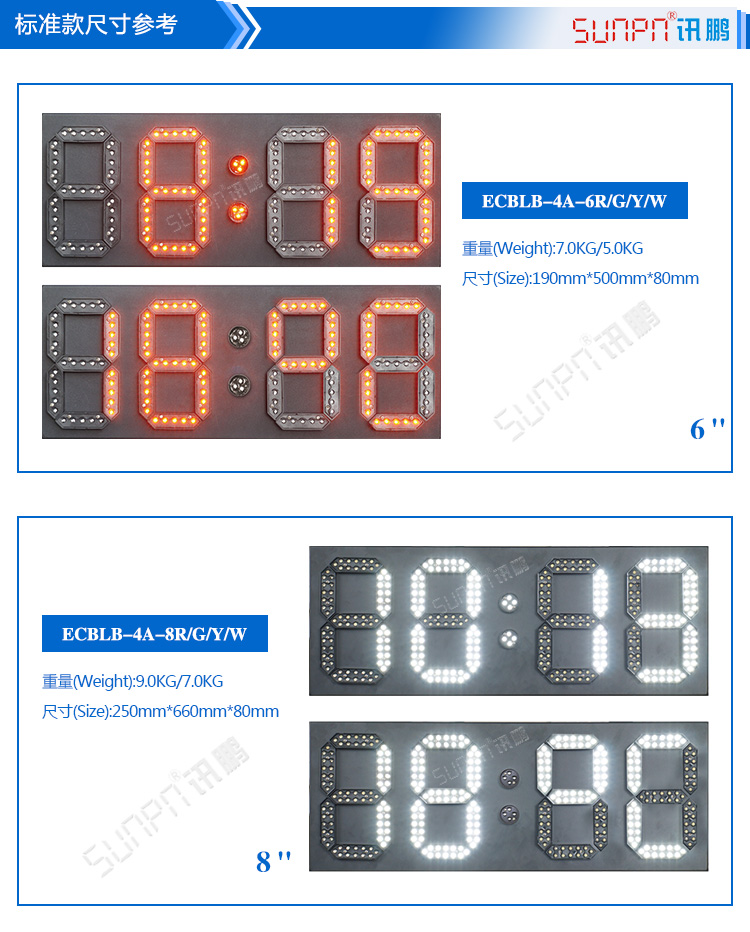 LED戶外電子鐘尺寸參考
