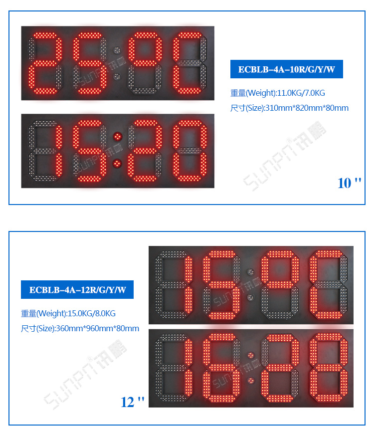LED戶外電子鐘尺寸參考
