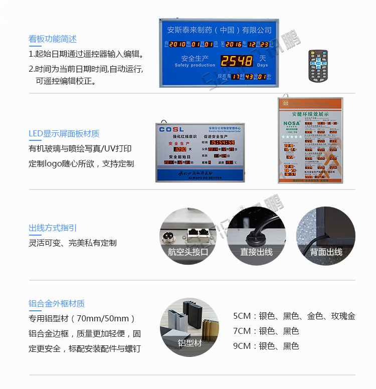 安全運行天數記錄牌產品功能 安全運行天數記錄牌產品功能