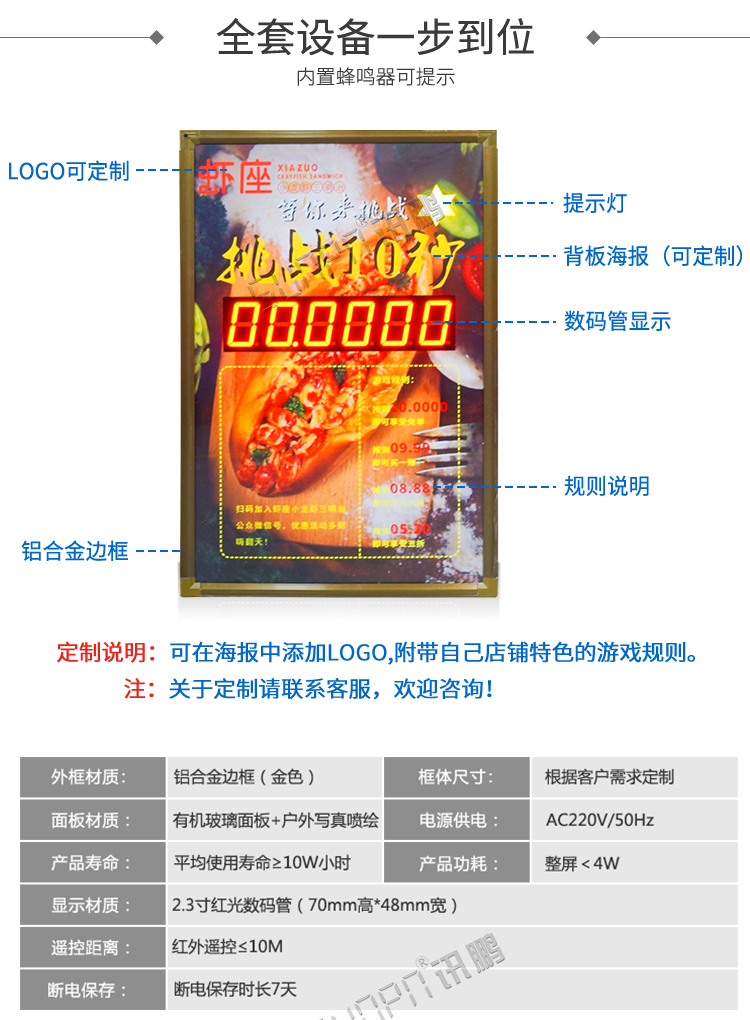 計(jì)時(shí)器顯示屏產(chǎn)品參數(shù)