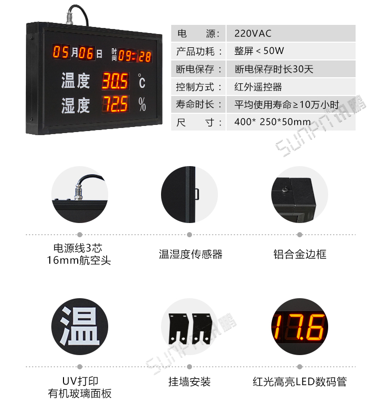 溫濕度顯示屏產(chǎn)品參數(shù)