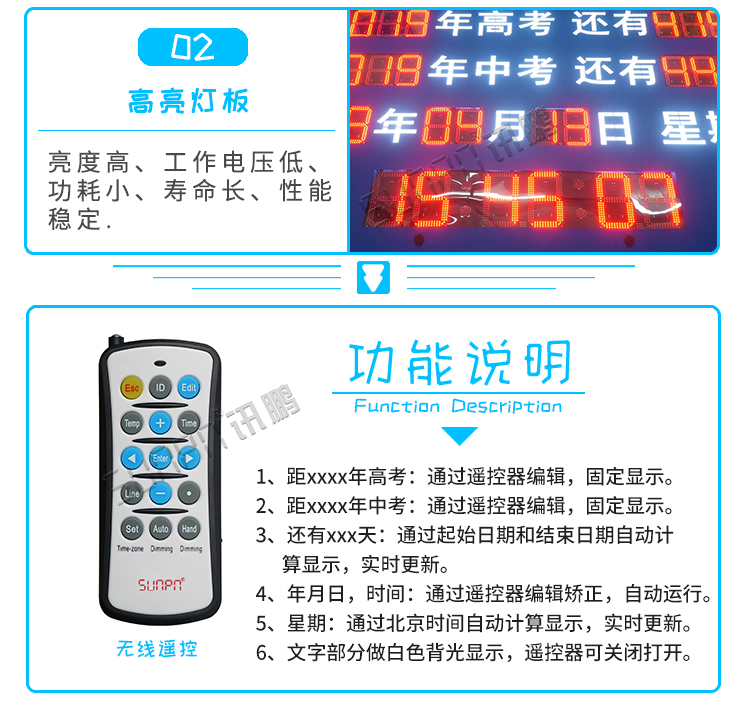 戶外倒計時顯示屏功能說明 戶外倒計時顯示屏功能說明