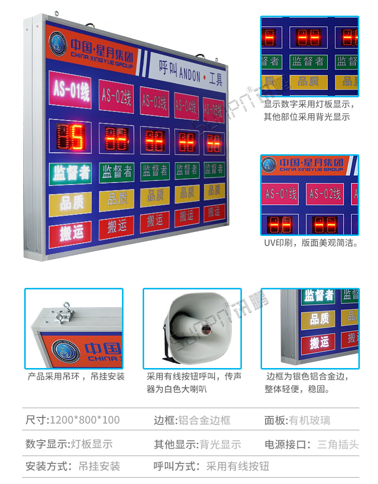 安燈系統電子看板產品參數