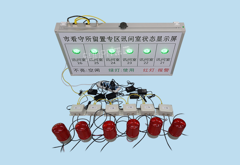 看守所留置專區訊問室狀態顯示屏_詢問室狀態監控看板系統_訊鵬