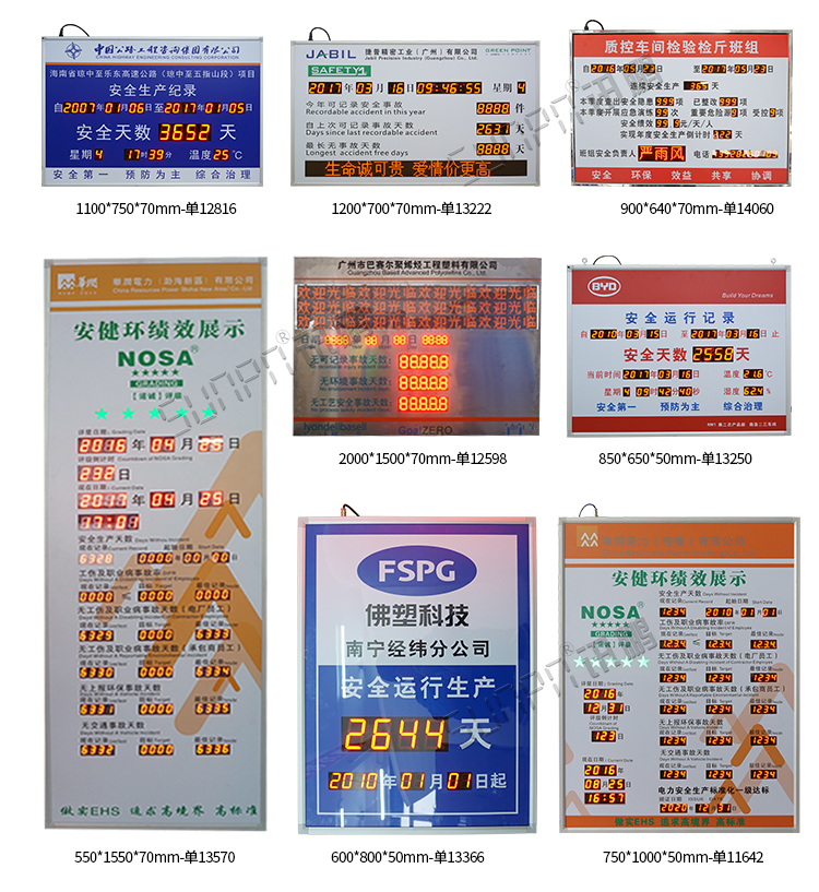 LED安全牌顯示屏案例參考