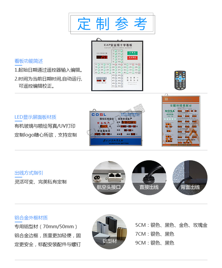 安全天數電子看板定制說明  