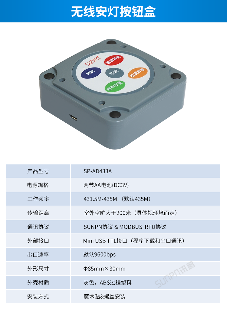 安燈系統(tǒng)相關(guān)配件-無線安燈按鈕盒