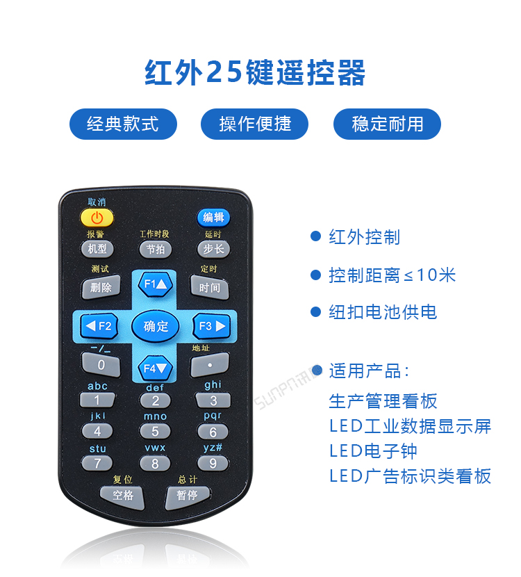 25鍵紅外遙控器功能說明