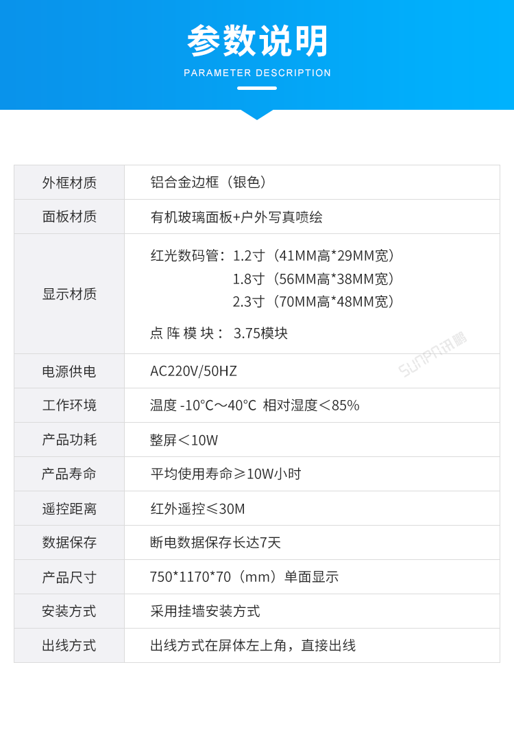 安全天數揭示牌產品參數