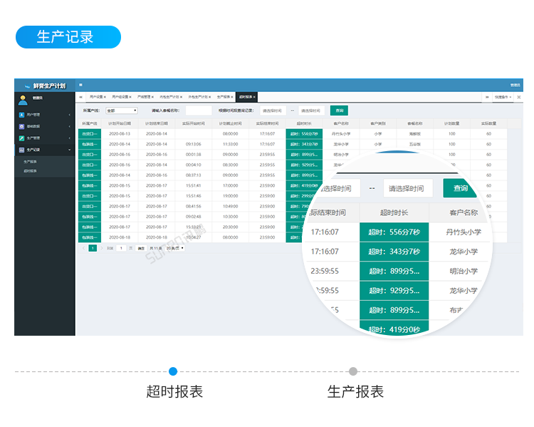 生產進度管理系統軟件界面 生產進度管理系統軟件界面