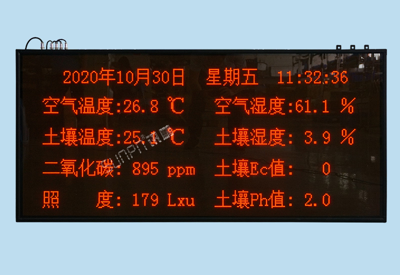 農業環境監控系統_土壤溫濕度光照LED顯示屏_訊鵬科技
