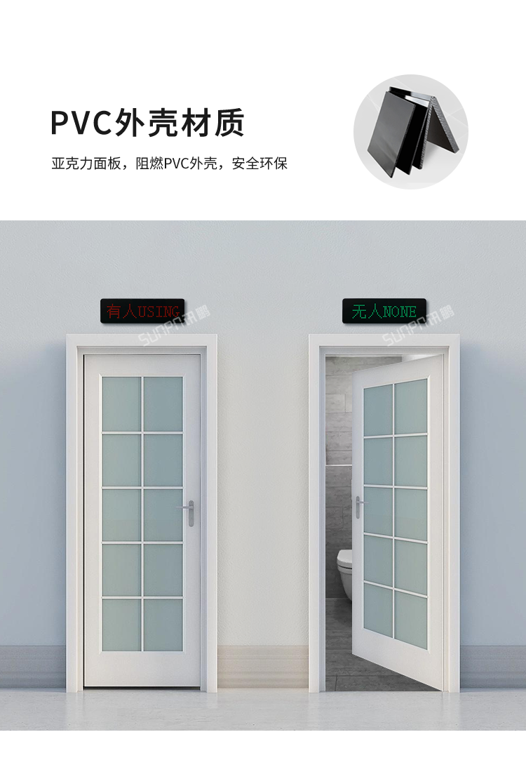 智能廁所狀態屏-PVC外殼材質
