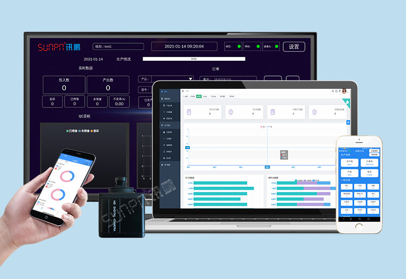 工廠車間看板管理系統_視覺識別產能統計_訊鵬科技