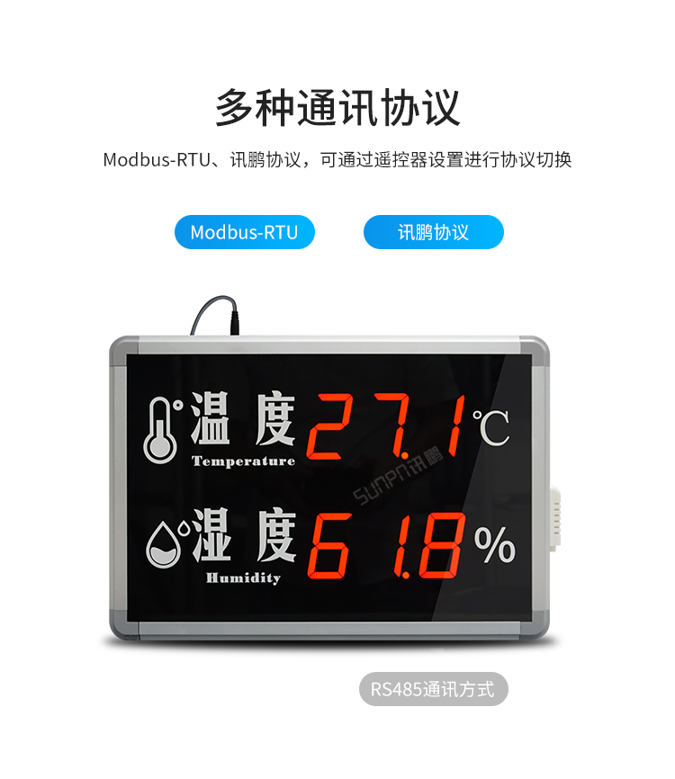 溫濕度數據監控顯示屏-多種通訊協議