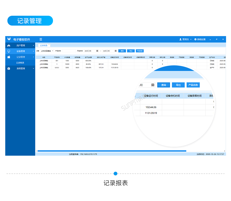 生產進度電子看板-客戶端界面