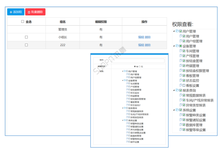 車間生產管理系統-用戶組管理