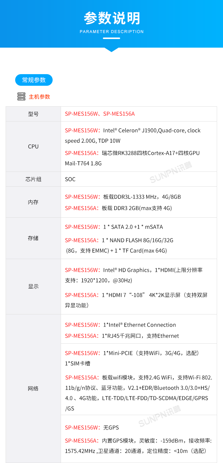 MES系統工業平板-參數說明 MES系統工業平板-參數說明