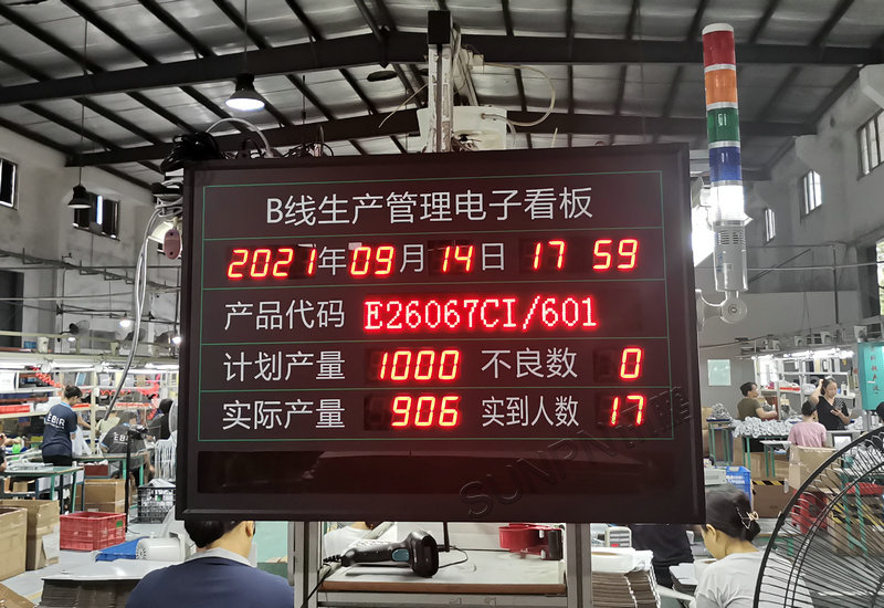 中山燈飾精益可視化電子看板系統案例