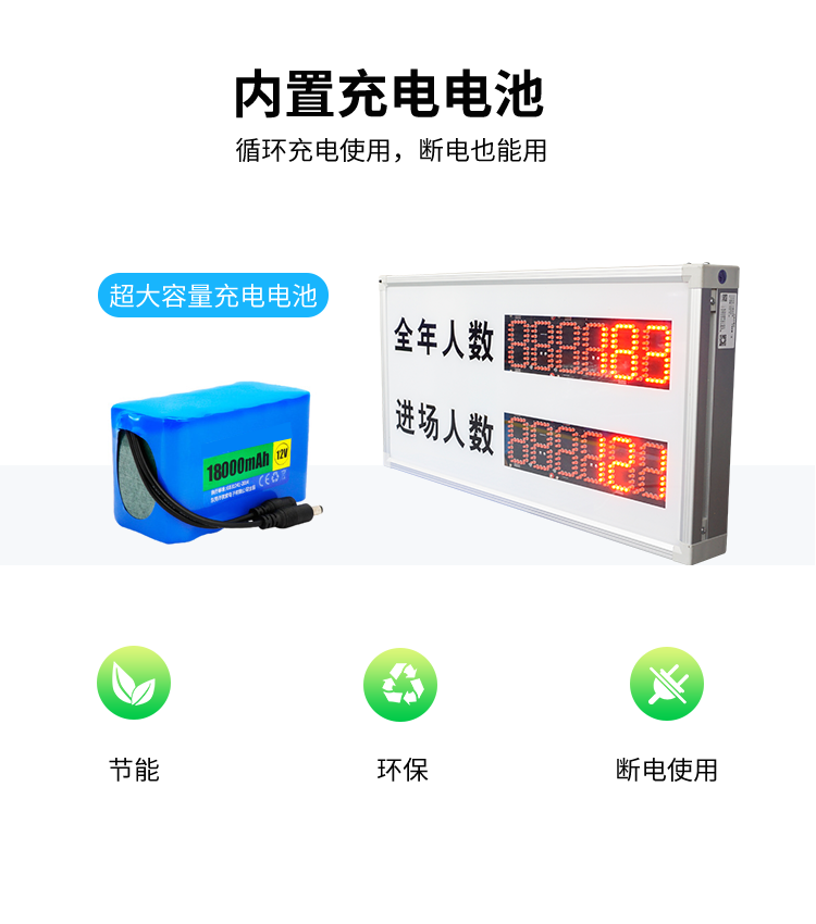 客流量統計系統-內置充電電池