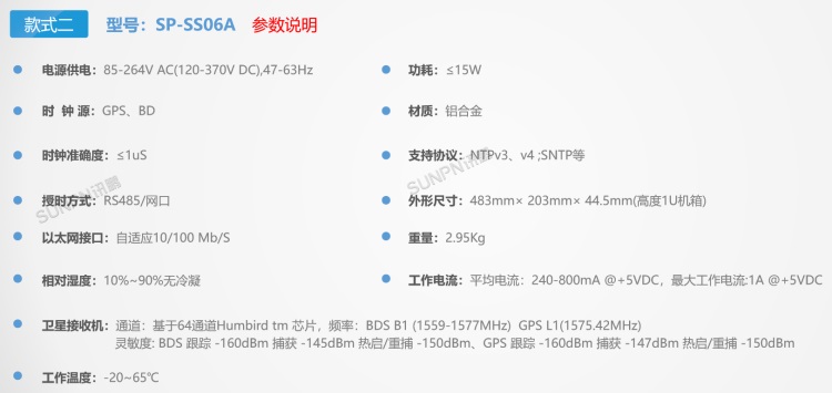 同步時鐘服務器介紹-SS06A參數說明 同步時鐘服務器介紹-SS06A參數說明