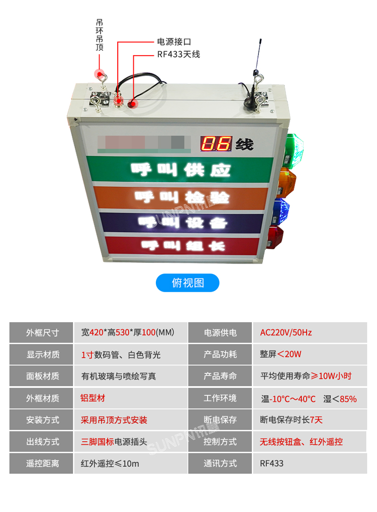 安燈看板管理系統產品參數