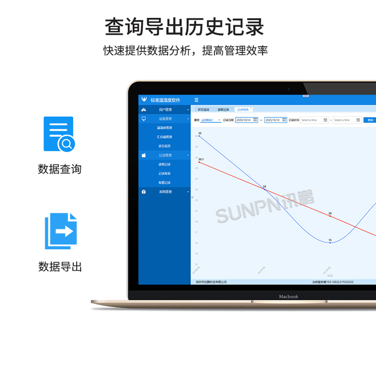 訊鵬環(huán)境監(jiān)控管理系統-查詢導出歷史記錄