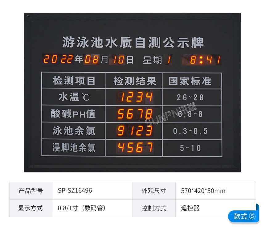 訊鵬水質監測顯示屏-款式參考