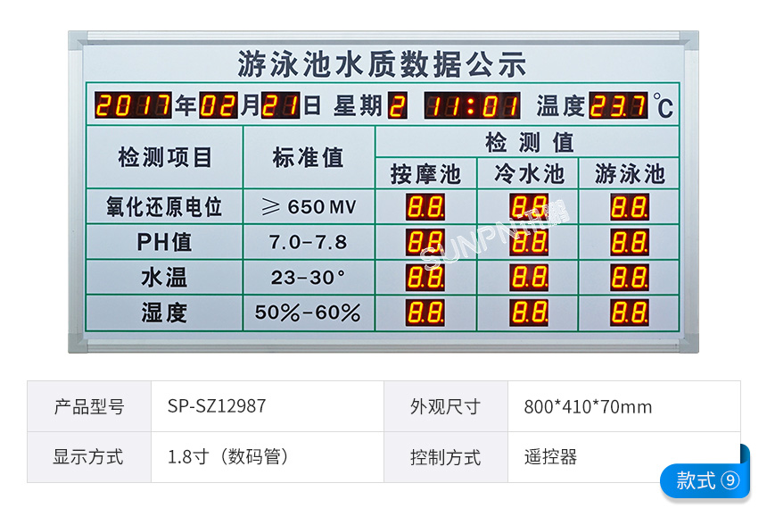 訊鵬水質監測顯示屏-款式參考